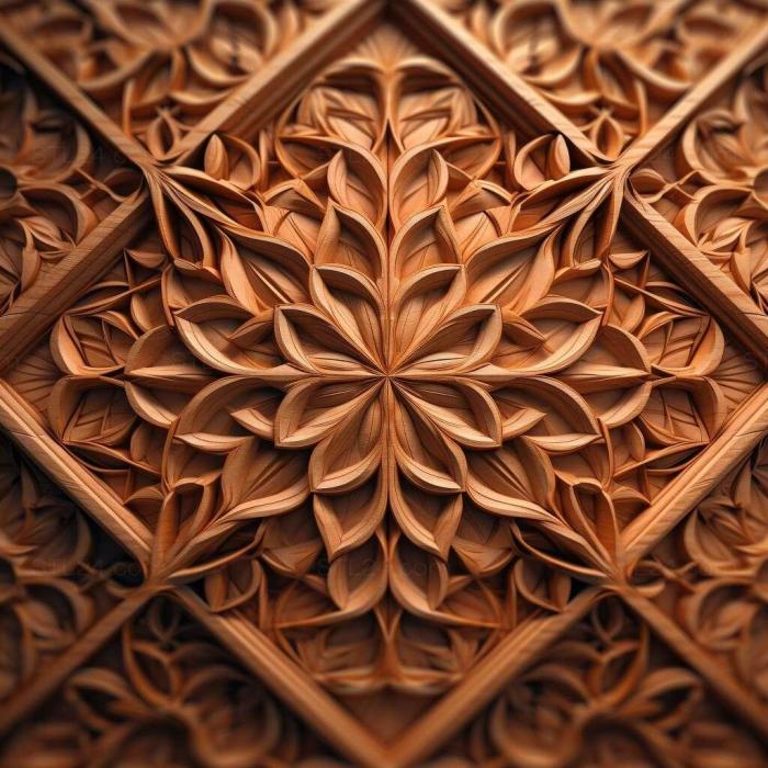 Patterns and decorations (Geometric pattern 3, PATTERN_1395) 3D models for cnc