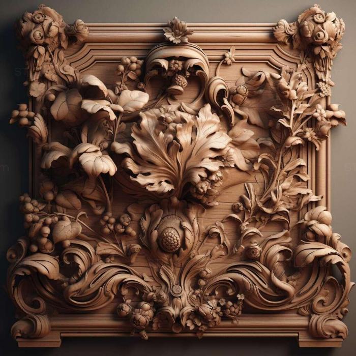 Patterns and decorations (Baroque style carved 1, PATTERN_1561) 3D models for cnc