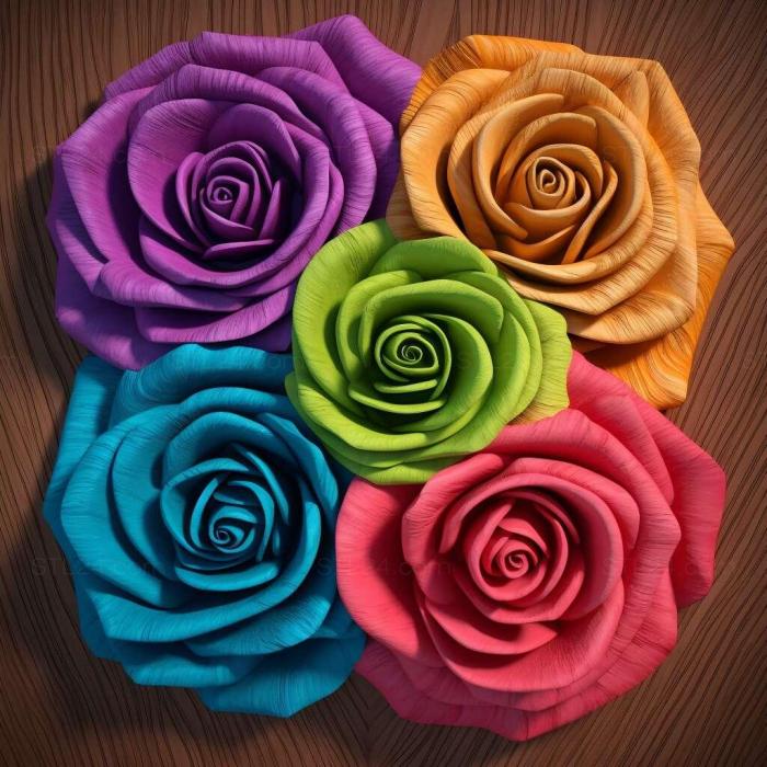 St Rainbow roses 4