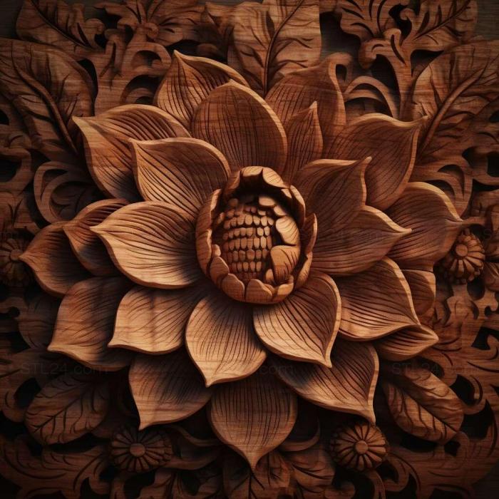 Узоры и декор (Кадупул - самый красивый цветок в мире 1, PATTERN_545) 3D модель для ЧПУ станка