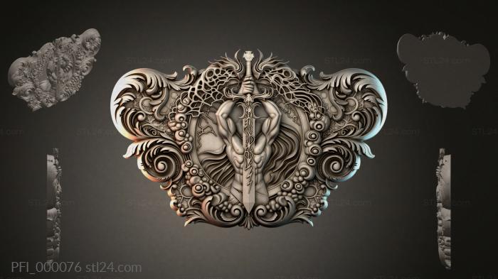 Fantasy panel (PFI_000076) 3D models for cnc