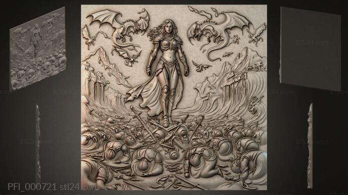 Панно фентези (PFI_000721) 3D модель для ЧПУ станка