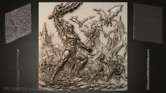 Панно фентези (PFI_000738) 3D модель для ЧПУ станка