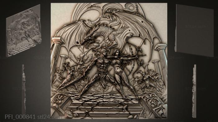 Панно фентези (PFI_000841) 3D модель для ЧПУ станка