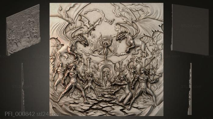 Панно фентези (PFI_000842) 3D модель для ЧПУ станка