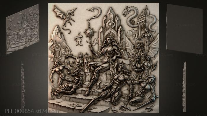 Панно фентези (PFI_000854) 3D модель для ЧПУ станка