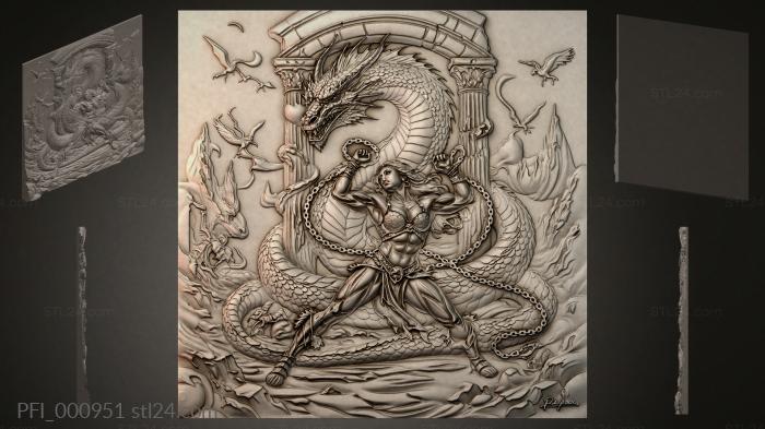 Панно фентези (PFI_000951) 3D модель для ЧПУ станка