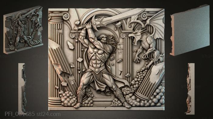 Панно фентези (PFI_001685) 3D модель для ЧПУ станка