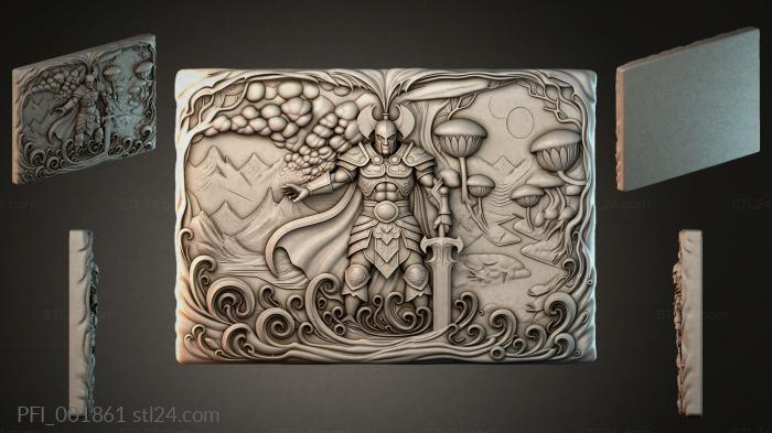 Панно фентези (PFI_001861) 3D модель для ЧПУ станка