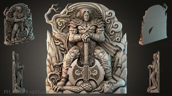 Панно фентези (PFI_002074) 3D модель для ЧПУ станка