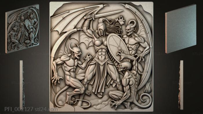 Панно фентези (PFI_002127) 3D модель для ЧПУ станка