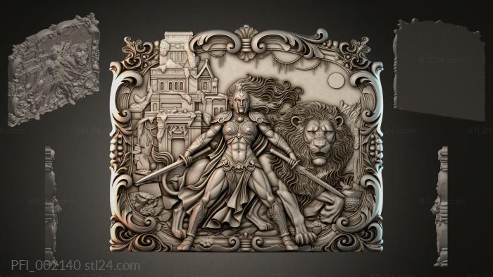 Панно фентези (PFI_002140) 3D модель для ЧПУ станка
