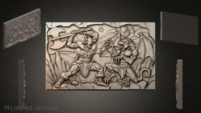 Панно фентези (PFI_002401) 3D модель для ЧПУ станка