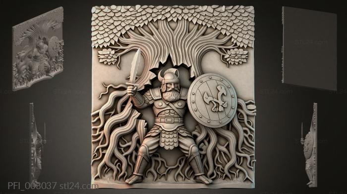 Панно фентези (PFI_003037) 3D модель для ЧПУ станка