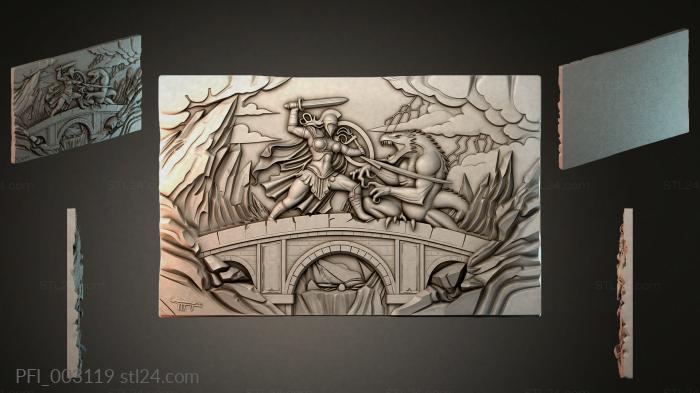 Панно фентези (PFI_003119) 3D модель для ЧПУ станка