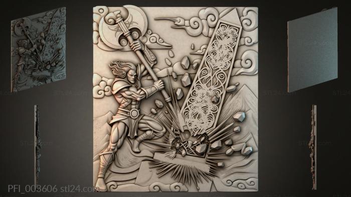 Панно фентези (PFI_003606) 3D модель для ЧПУ станка