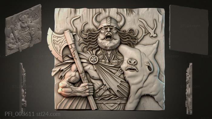 Панно фентези (PFI_003611) 3D модель для ЧПУ станка