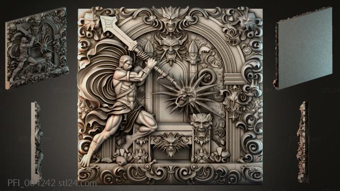 Панно фентези (PFI_004242) 3D модель для ЧПУ станка