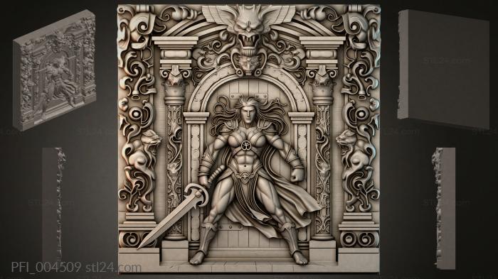 Панно фентези (PFI_004509) 3D модель для ЧПУ станка