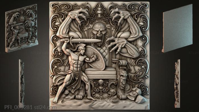 Панно фентези (PFI_005281) 3D модель для ЧПУ станка
