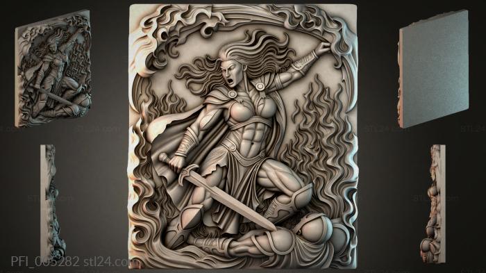 Панно фентези (PFI_005282) 3D модель для ЧПУ станка