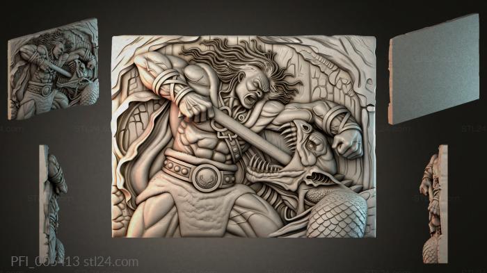 Панно фентези (PFI_005413) 3D модель для ЧПУ станка