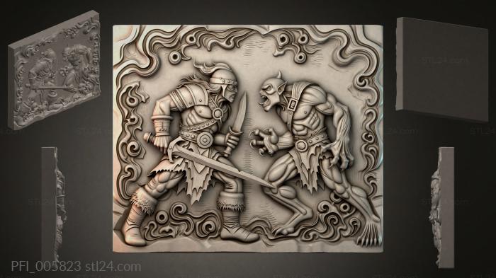 Панно фентези (PFI_005823) 3D модель для ЧПУ станка