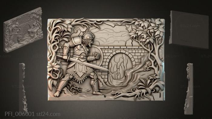 Панно фентези (PFI_006001) 3D модель для ЧПУ станка