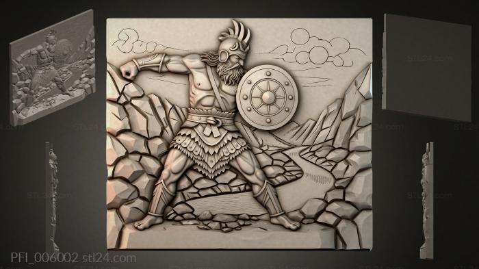 Панно фентези (PFI_006002) 3D модель для ЧПУ станка