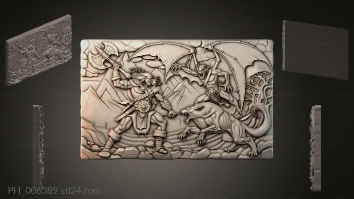 Панно фентези (PFI_006389) 3D модель для ЧПУ станка