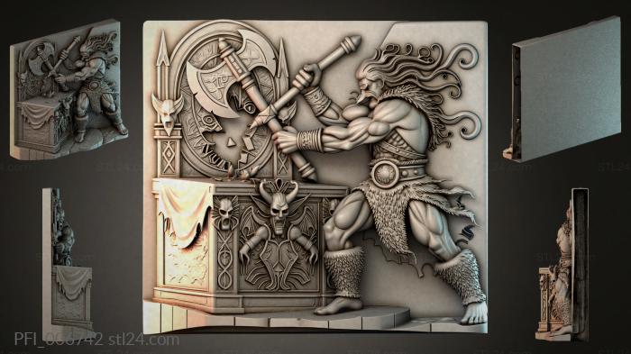 Панно фентези (PFI_006742) 3D модель для ЧПУ станка