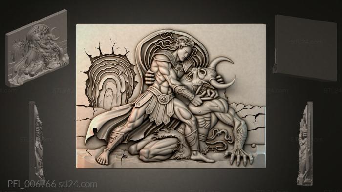Панно фентези (PFI_006766) 3D модель для ЧПУ станка