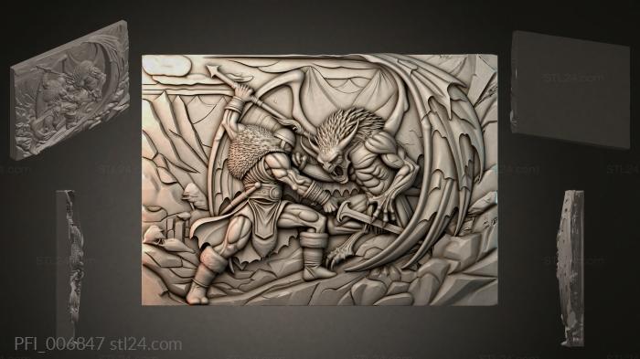 Панно фентези (PFI_006847) 3D модель для ЧПУ станка