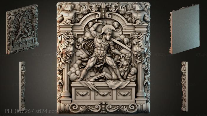 Панно фентези (PFI_007267) 3D модель для ЧПУ станка