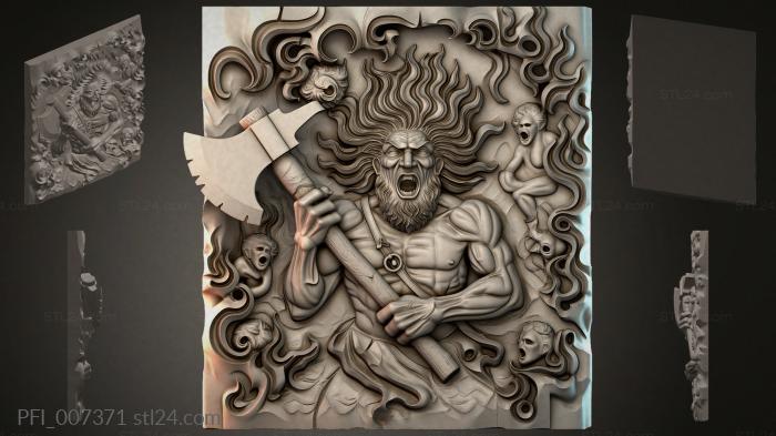 Панно фентези (PFI_007371) 3D модель для ЧПУ станка