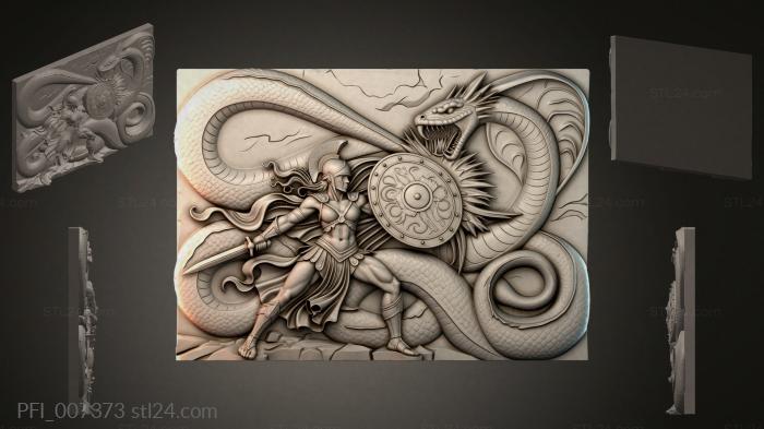 Панно фентези (PFI_007373) 3D модель для ЧПУ станка