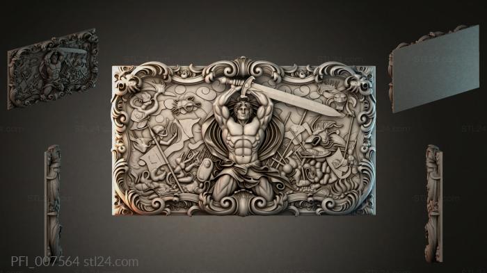Панно фентези (PFI_007564) 3D модель для ЧПУ станка