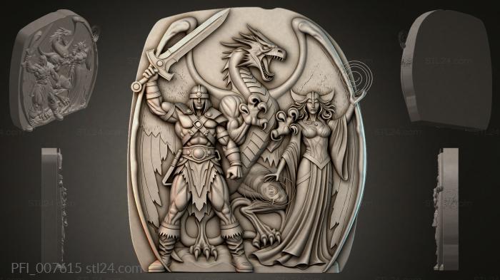 Панно фентези (PFI_007615) 3D модель для ЧПУ станка