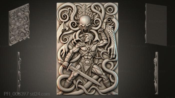 Панно фентези (PFI_008397) 3D модель для ЧПУ станка