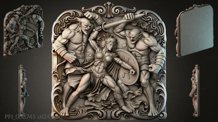 Панно фентези (PFI_008745) 3D модель для ЧПУ станка