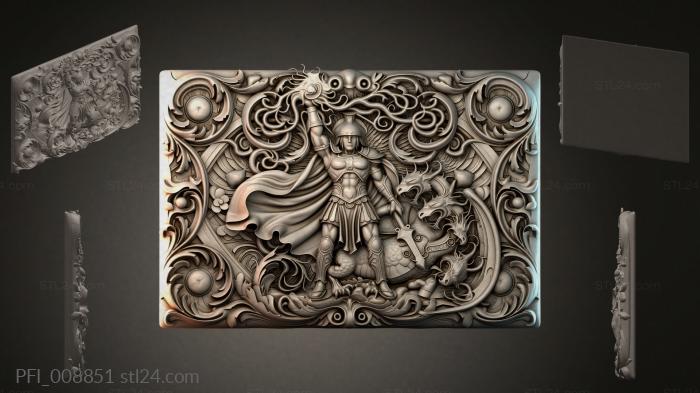Панно фентези (PFI_008851) 3D модель для ЧПУ станка