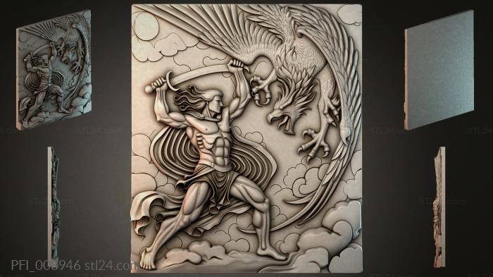Панно фентези (PFI_008946) 3D модель для ЧПУ станка