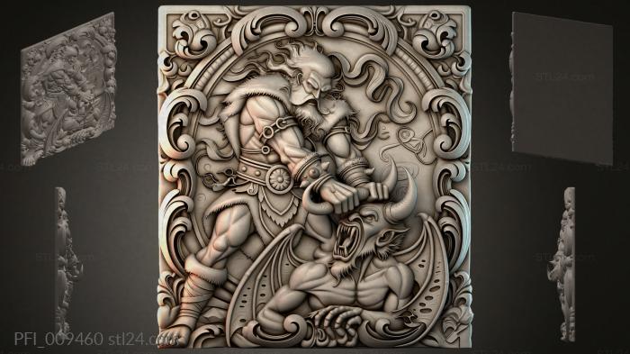 Панно фентези (PFI_009460) 3D модель для ЧПУ станка