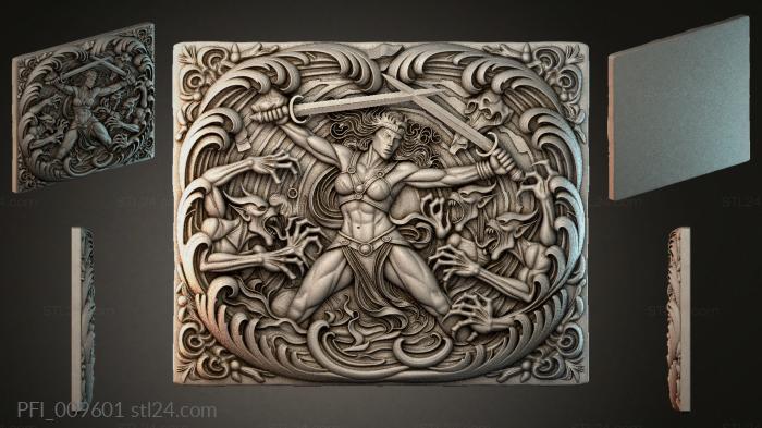 Панно фентези (PFI_009601) 3D модель для ЧПУ станка