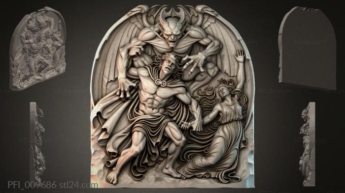 Панно фентези (PFI_009686) 3D модель для ЧПУ станка