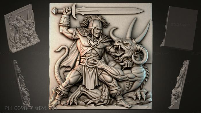 Панно фентези (PFI_009847) 3D модель для ЧПУ станка