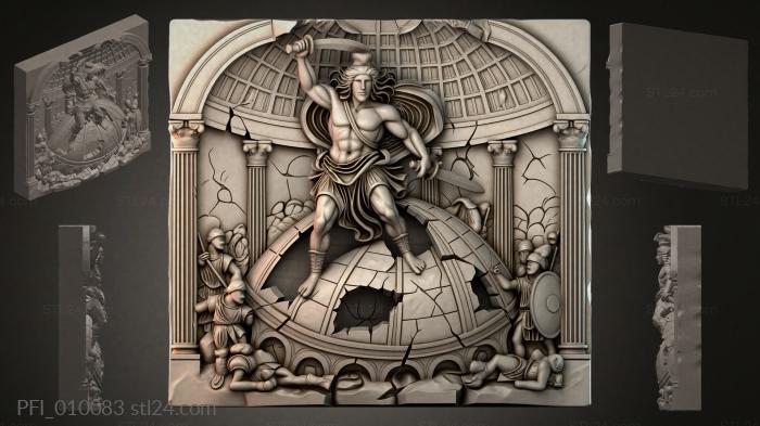 Панно фентези (PFI_010083) 3D модель для ЧПУ станка