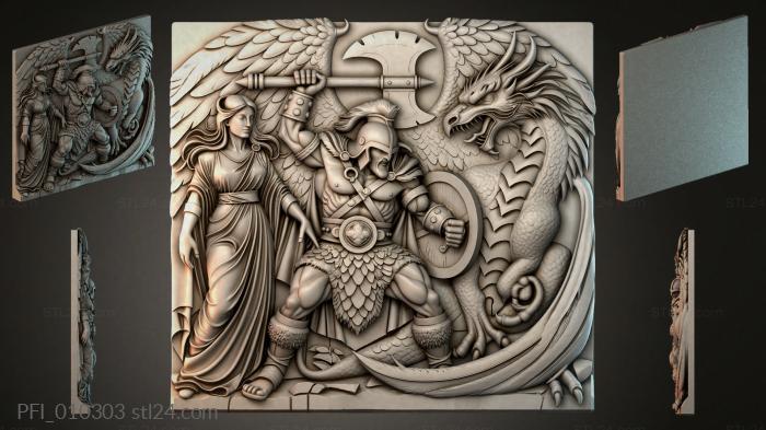 Панно фентези (PFI_010303) 3D модель для ЧПУ станка