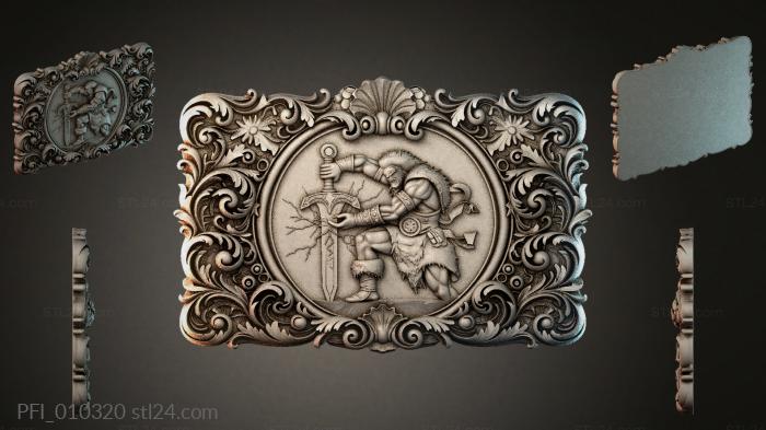 Панно фентези (PFI_010320) 3D модель для ЧПУ станка