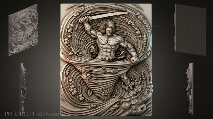 Панно фентези (PFI_010321) 3D модель для ЧПУ станка